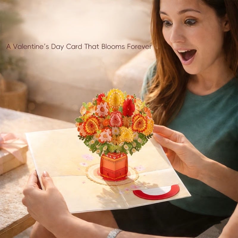 💝Valentine's Day Pre-Sale Save 49%💌Valentine's Day Bouquet Greeting Card💐